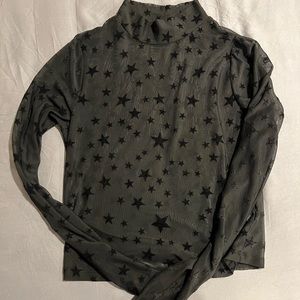 mesh star top turtleneck